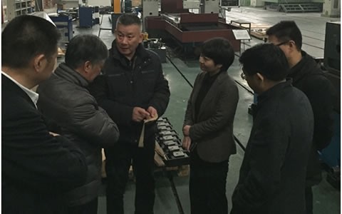 浦江縣委副書記、代縣長(zhǎng)俞佩芬一行考察杭機(jī)股份